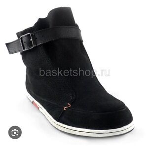 HUB Original Design Black Leather Air Booty Ankle Boots Womens Buckle EU 39 US 8